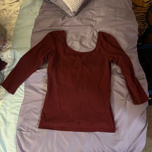 Dark red shoulder shirt